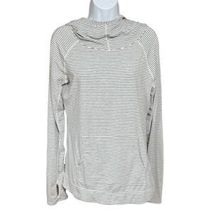 GapFit Breathe Pullover Hoodie Gray Heather Long Sleeve Activewear Top Medium